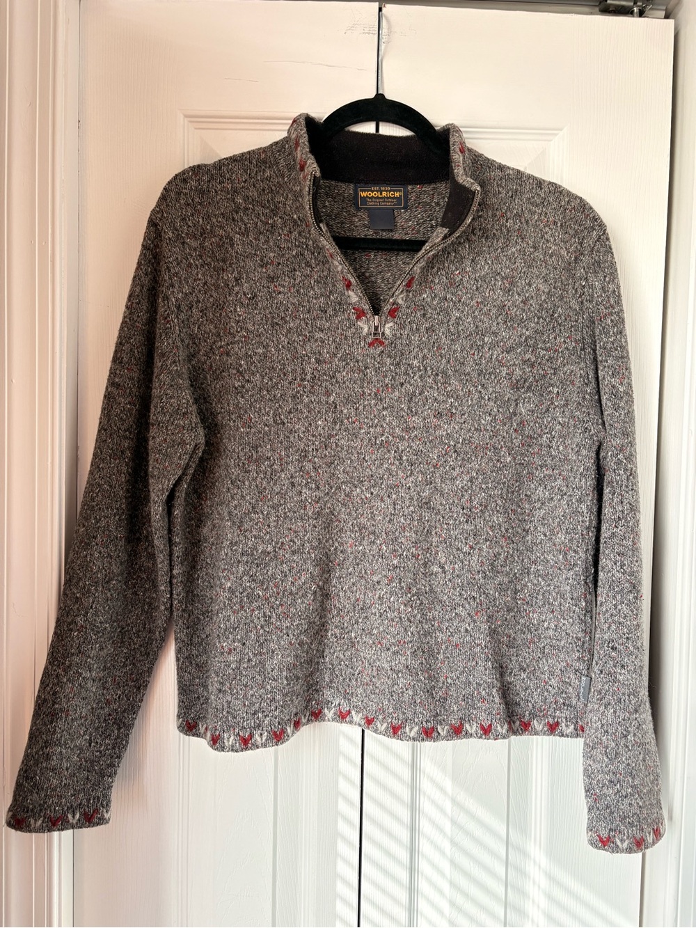Woolrich Women's Charcoal Heather Gray Quarter Zip Sweater Size Medium